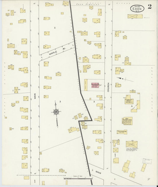 Sanborn Fire Insurance Map from Eden, Erie County, New York (1913), Sheet #0002 - Historic Sanborn Fire Insurance Map Print, vintage old map wall art, antique decor, genealogy gift, New York New York map