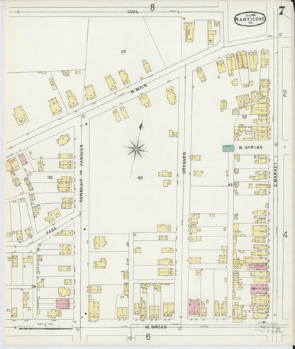 Sanborn Fire Insurance Map from Nanticoke, Luzerne County, Pennsylvania (1896), Sheet #0007 - Complete Map Set gallery image, historic Sanborn map, vintage wall art, Pennsylvania Pennsylvania