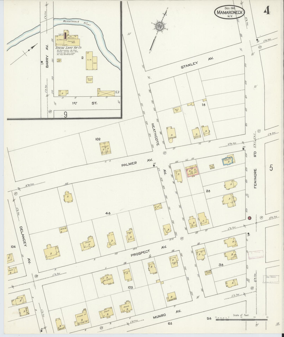 Sanborn Fire Insurance Map from Mamaroneck, Westchester County, New York (1912), Sheet #0003 - Complete Map Set gallery image, historic Sanborn map, vintage wall art, New York New York
