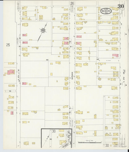 Sanborn Fire Insurance Map from Newark, Licking County, Ohio (1912), Sheet #0030 - Complete Map Set gallery image, historic Sanborn map, vintage wall art, Ohio Ohio