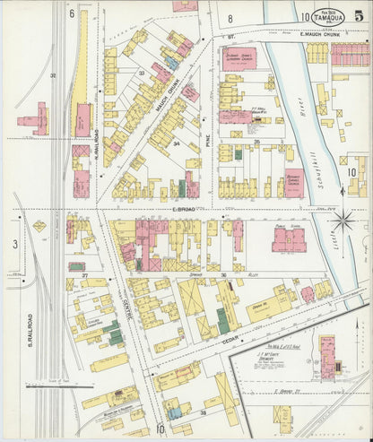 Sanborn Fire Insurance Map from Tamaqua, Schuylkill County, Pennsylvania (1902), Sheet #0005 - Complete Map Set gallery image, historic Sanborn map, vintage wall art, Pennsylvania Pennsylvania