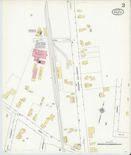 Sanborn Fire Insurance Map from Salem, Rockingham County, New Hampshire (1912), Sheet #0003 - Complete Map Set gallery image, historic Sanborn map, vintage wall art, New Hampshire New Hampshire
