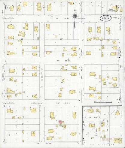Sanborn Fire Insurance Map from Aitkin, Aitkin County, Minnesota (1929), Sheet #0006 - Complete Map Set gallery image, historic Sanborn map, vintage wall art, Minnesota Minnesota