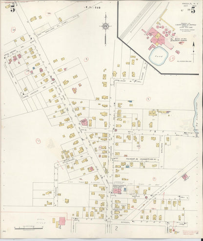 Sanborn Fire Insurance Map from Angola, Erie County, New York (1944), Sheet #0005 - Complete Map Set gallery image, historic Sanborn map, vintage wall art, New York New York
