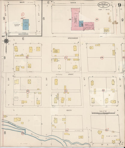 Sanborn Fire Insurance Map from Enterprise, Wallowa County, Oregon (1941), Sheet #0009 - Complete Map Set gallery image, historic Sanborn map, vintage wall art, Oregon Oregon