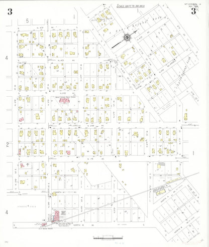 Sanborn Fire Insurance Map from Mount Vernon, Linn County, Iowa (1941), Sheet #0003 - Historic Sanborn Fire Insurance Map Print, vintage old map wall art