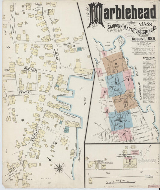 Sanborn Fire Insurance Map from Marblehead, Essex County, Massachusetts. (1885) – Historic Sanborn Fire Insurance Map Print