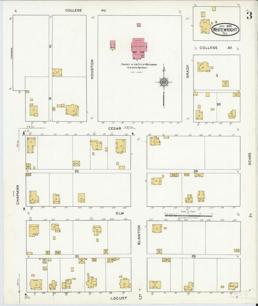 Sanborn Fire Insurance Map from Whitewright, Grayson County, Texas (1920), Sheet #0003 - Historic Sanborn Fire Insurance Map Print, vintage old map wall art, antique decor, genealogy gift, Texas Texas map