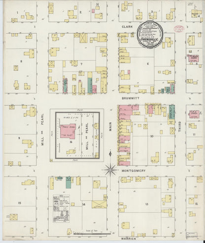 Sanborn Fire Insurance Map from Owensville, Gibson County, Indiana (1895), Sheet #0001 - Historic Sanborn Fire Insurance Map Print, vintage old map wall art, antique decor, genealogy gift, Indiana Indiana map