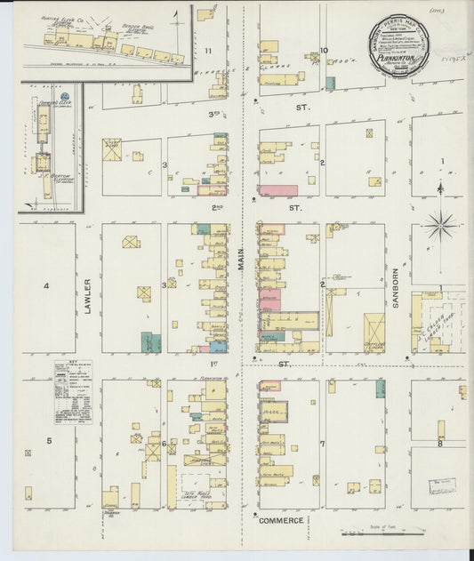Sanborn Fire Insurance Map from Plankinton, Aurora County, South Dakota (1892), Sheet #0001 - Historic Sanborn Fire Insurance Map Print, vintage old map wall art, antique decor, genealogy gift, South Dakota South Dakota map