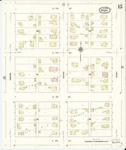 Sanborn Fire Insurance Map from Boone, Boone County, Iowa (1909), Sheet #0015 - Historic Sanborn Fire Insurance Map Print