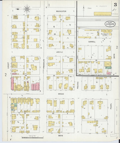 Sanborn Fire Insurance Map from Lanark, Carroll County, Illinois (1899), Sheet #0003 - Complete Map Set gallery image, historic Sanborn map, vintage wall art, Illinois Illinois