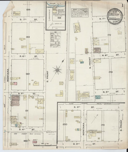Sanborn Fire Insurance Map from Corinne, Box Elder County, Utah (1884), Sheet #0001 - Complete Map Set gallery image, historic Sanborn map, vintage wall art, Utah Utah