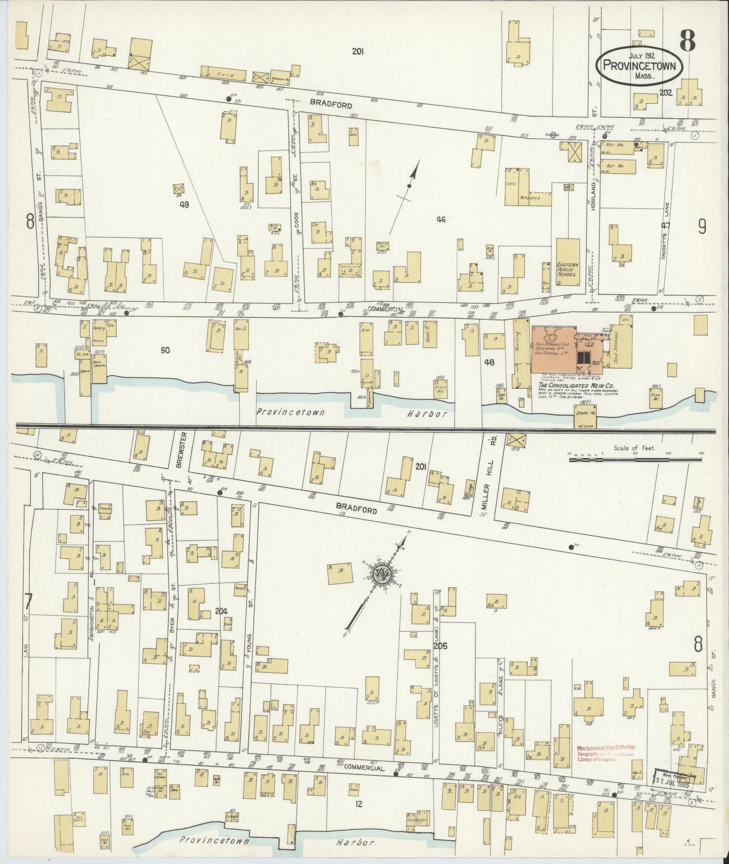 Sanborn Fire Insurance Map from Provincetown, Barnstable County, Massachusetts (1912), Sheet #0008 - Complete Map Set gallery image, historic Sanborn map, vintage wall art, Massachusetts Massachusetts