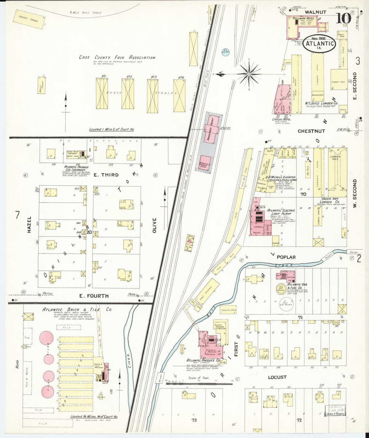 Sanborn Fire Insurance Map from Atlantic, Cass County, Iowa (1908), Sheet #0010 - Historic Sanborn Fire Insurance Map Print