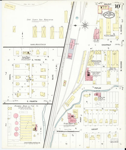 Sanborn Fire Insurance Map from Atlantic, Cass County, Iowa (1908), Sheet #0010 - Historic Sanborn Fire Insurance Map Print