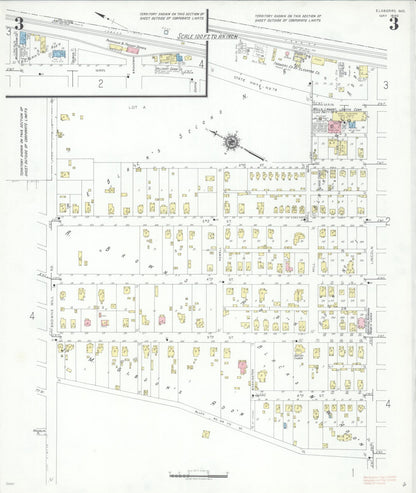Sanborn Fire Insurance Map from Elsberry, Lincoln County, Missouri (1940), Sheet #0003 - Complete Map Set gallery image, historic Sanborn map, vintage wall art, Missouri Missouri