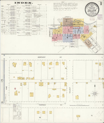 Sanborn Fire Insurance Map from Dillon, Beaverhead County, Montana (1905), Sheet #0001 - Complete Map Set gallery image, historic Sanborn map, vintage wall art, Montana Montana