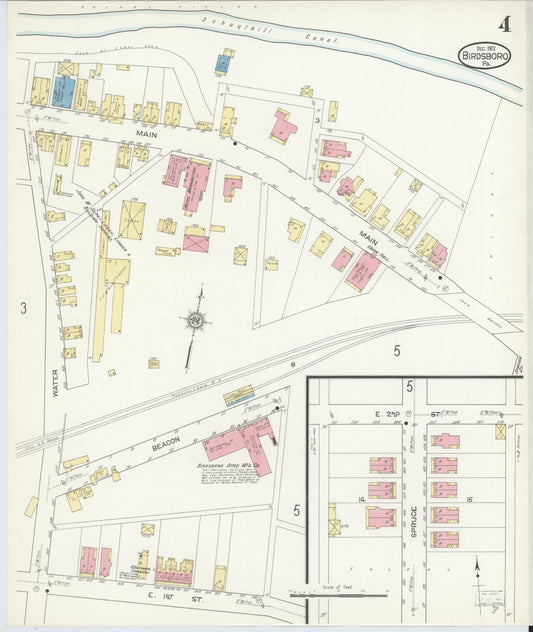 Sanborn Fire Insurance Map from Birdsboro, Berks County, Pennsylvania (1912), Sheet #0004 - Historic Sanborn Fire Insurance Map Print, vintage old map wall art, antique decor, genealogy gift, Pennsylvania Pennsylvania map