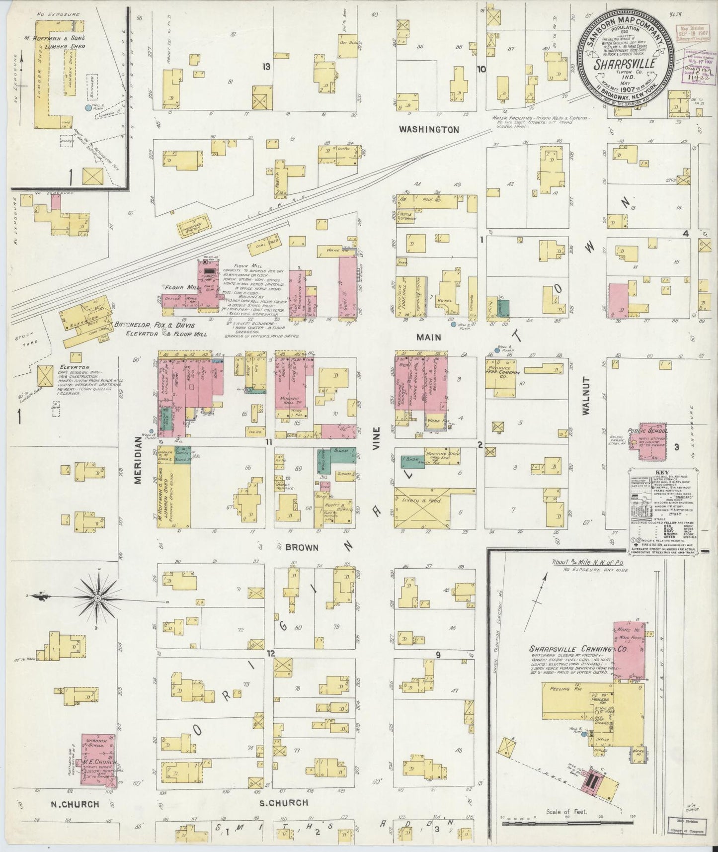 Sanborn Fire Insurance Map from Sharpsville, Tipton County, Indiana. (1907) – Historic Sanborn Fire Insurance Map Print