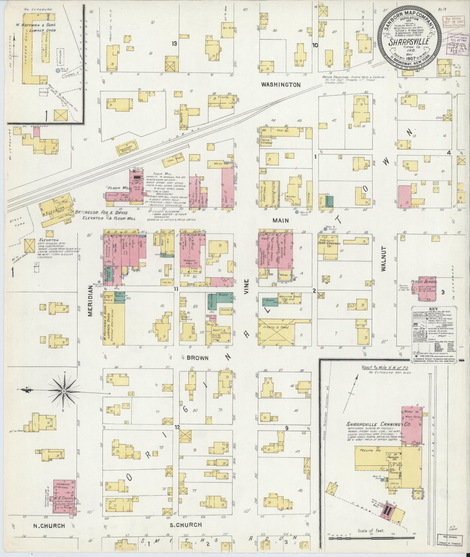 Sanborn Fire Insurance Map from Sharpsville, Tipton County, Indiana. (1907) – Historic Sanborn Fire Insurance Map Print