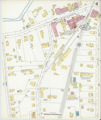 Sanborn Fire Insurance Map from Plainville, Hartford County, Connecticut (1905), Sheet #0004 - Complete Map Set gallery image, historic Sanborn map, vintage wall art, Connecticut Connecticut