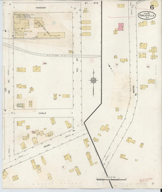 Sanborn Fire Insurance Map from Forestville, Chautauqua County, New York (1941), Sheet #0006 - Historic Sanborn Fire Insurance Map Print, vintage old map wall art, antique decor, genealogy gift, New York New York map