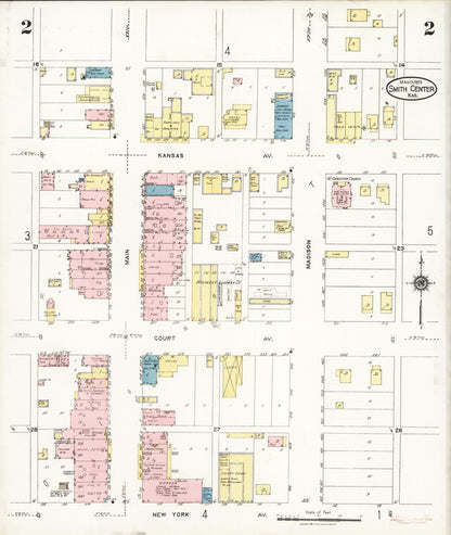 Sanborn Fire Insurance Map from Smith Center, Smith County, Kansas (1925), Sheet #0002 - Complete Map Set gallery image, historic Sanborn map, vintage wall art, Kansas Kansas
