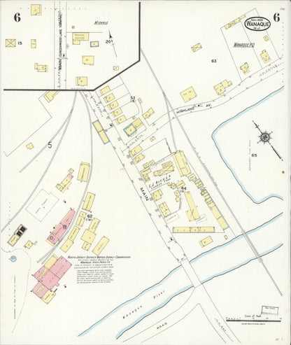 Sanborn Fire Insurance Map from Wanaque, Passaic County, New Jersey (1923), Sheet #0006 - Historic Sanborn Fire Insurance Map Print, vintage old map wall art, antique decor, genealogy gift, New Jersey New Jersey map