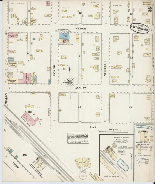 Sanborn Fire Insurance Map from Pleasant Hill, Cass County, Missouri (1883), Sheet #0002 - Historic Sanborn Fire Insurance Map Print, vintage old map wall art, antique decor, genealogy gift, Missouri Missouri map