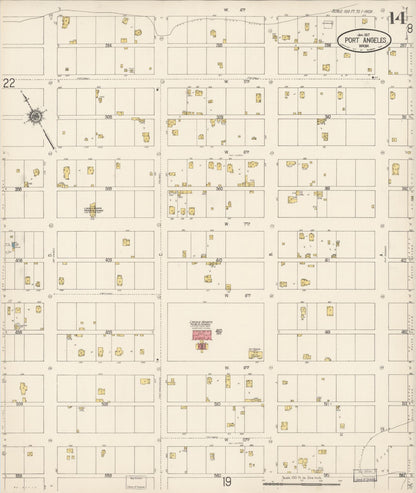 Sanborn Fire Insurance Map from Port Angeles, Clallam County, Washington (1917), Sheet #0014 - Complete Map Set gallery image, historic Sanborn map, vintage wall art, Washington Washington