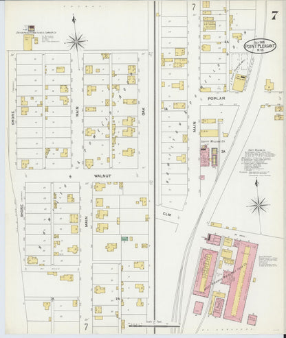 Sanborn Fire Insurance Map from Point Pleasant, Mason County, West Virginia (1905), Sheet #0007 - Complete Map Set gallery image, historic Sanborn map, vintage wall art, West Virginia West Virginia