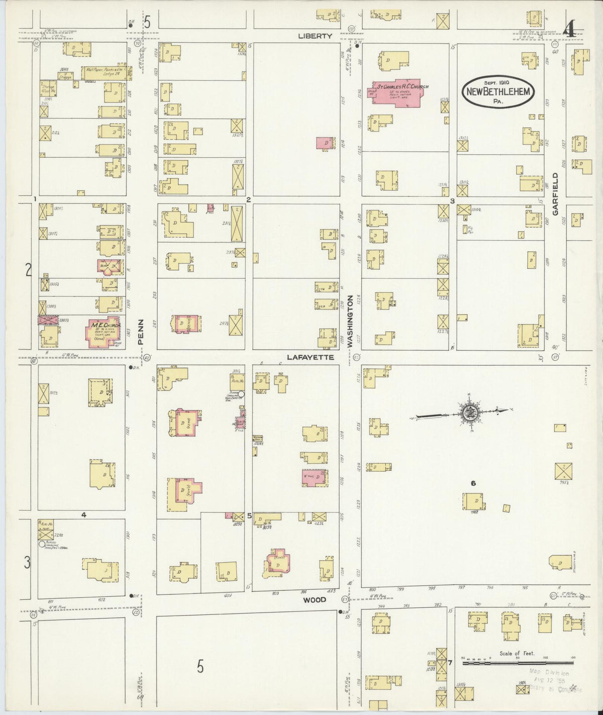 Sanborn Fire Insurance Map from New Bethlehem, Clarion County, Pennsylvania (1910), Sheet #0004 - Complete Map Set gallery image, historic Sanborn map, vintage wall art, Pennsylvania Pennsylvania