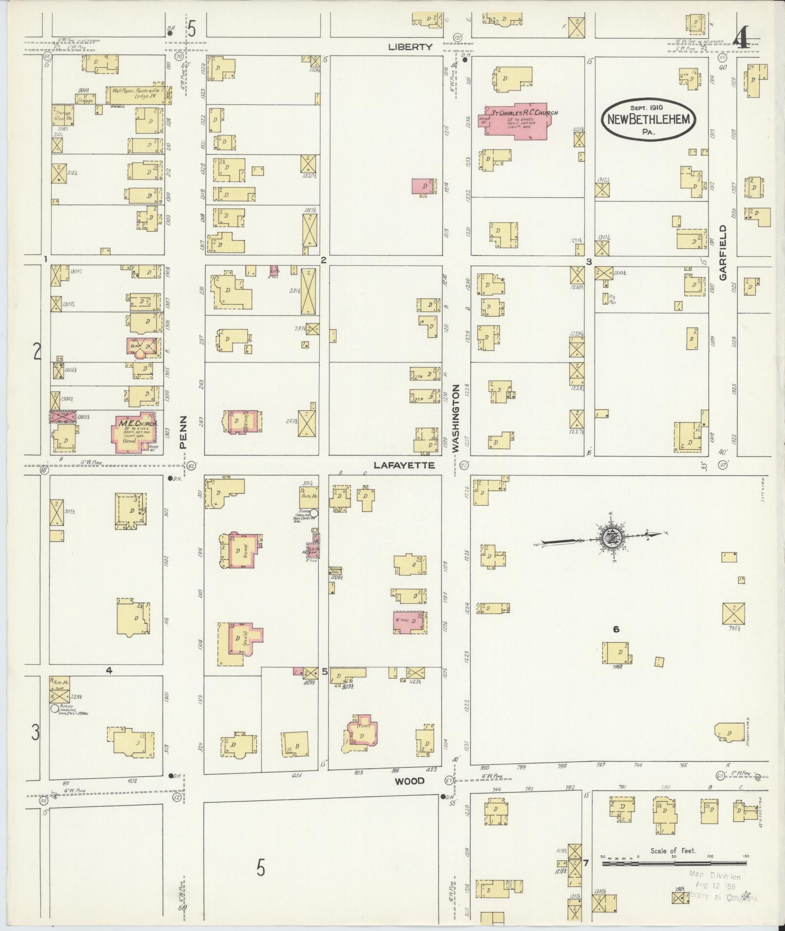 Sanborn Fire Insurance Map from New Bethlehem, Clarion County, Pennsylvania (1910), Sheet #0004 - Complete Map Set gallery image, historic Sanborn map, vintage wall art, Pennsylvania Pennsylvania