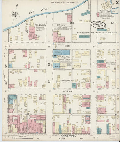 Sanborn Fire Insurance Map from Logansport, Cass County, Indiana (1885), Sheet #0003 - Complete Map Set gallery image, historic Sanborn map, vintage wall art, Indiana Indiana