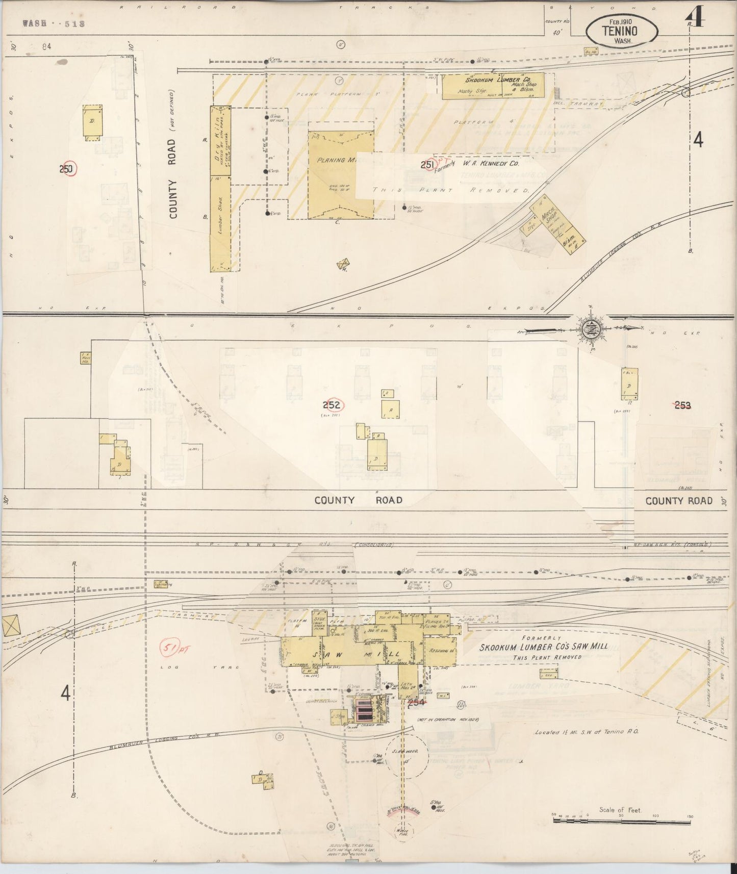 Sanborn Fire Insurance Map from Tenino, Thurston County, Washington (1942), Sheet #0004 - Complete Map Set gallery image, historic Sanborn map, vintage wall art, Washington Washington