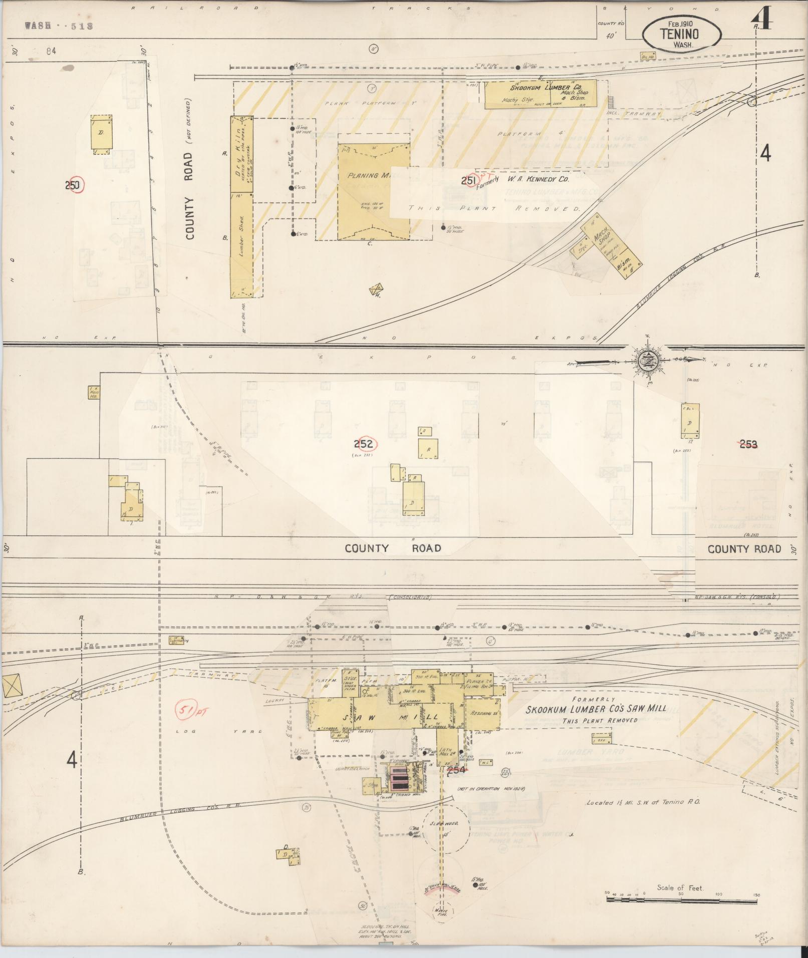 Sanborn Fire Insurance Map from Tenino, Thurston County, Washington (1942), Sheet #0004 - Complete Map Set gallery image, historic Sanborn map, vintage wall art, Washington Washington
