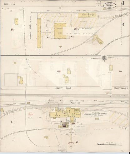 Sanborn Fire Insurance Map from Tenino, Thurston County, Washington (1942), Sheet #0004 - Complete Map Set gallery image, historic Sanborn map, vintage wall art, Washington Washington