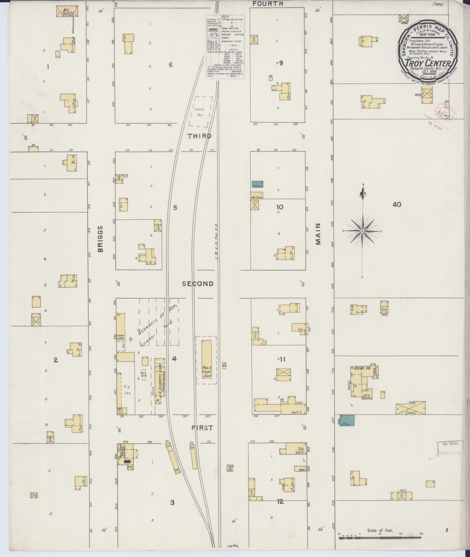 Troy Center, Walworth County, Wisconsin (1894) – Sanborn Fire Insurance Map – Map View