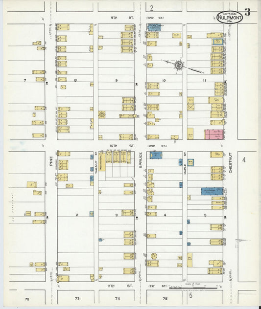 Sanborn Fire Insurance Map from Kulpmont, Northumberland County, Pennsylvania (1920), Sheet #0003 - Historic Sanborn Fire Insurance Map Print, vintage old map wall art, antique decor, genealogy gift, Pennsylvania Pennsylvania map