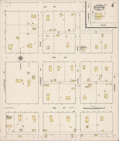 Sanborn Fire Insurance Map from Fosston, Polk County, Minnesota (1922), Sheet #0004 - Complete Map Set gallery image, historic Sanborn map, vintage wall art, Minnesota Minnesota
