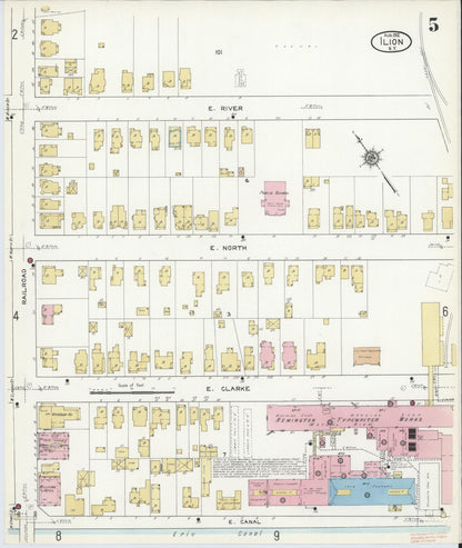 Sanborn Fire Insurance Map from Ilion, Herkimer County, New York (1912), Sheet #0005 - Complete Map Set gallery image, historic Sanborn map, vintage wall art, New York New York