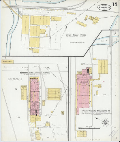 Sanborn Fire Insurance Map from Nebraska City, Otoe County, Nebraska (1899), Sheet #0013 - Complete Map Set gallery image, historic Sanborn map, vintage wall art, Nebraska Nebraska