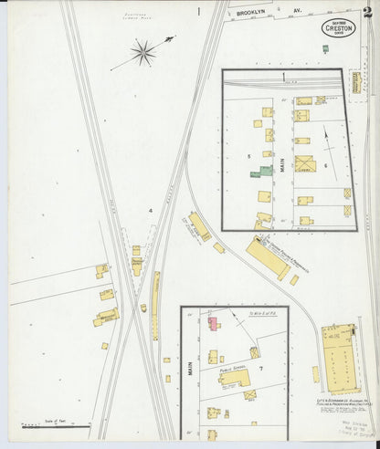 Sanborn Fire Insurance Map from Creston, Wayne County, Ohio (1900), Sheet #0002 - Historic Sanborn Fire Insurance Map Print, vintage old map wall art, antique decor, genealogy gift, Ohio Ohio map