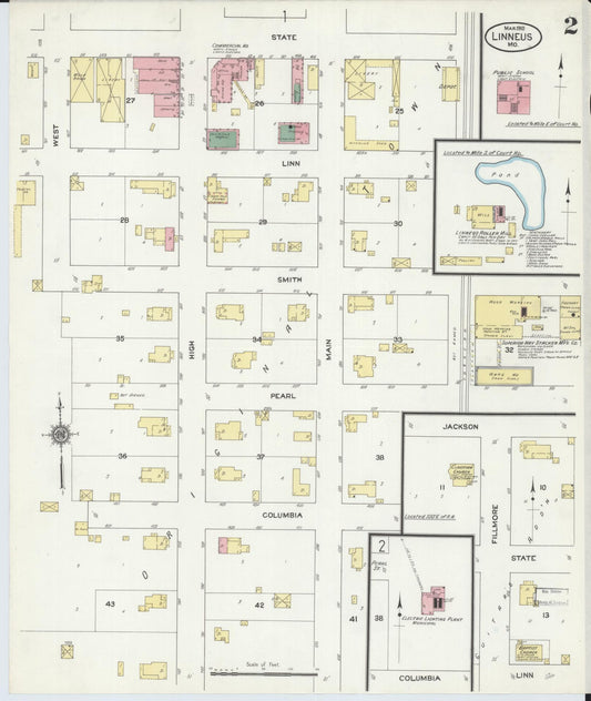 Sanborn Fire Insurance Map from Linneus, Linn County, Missouri (1910), Sheet #0002 - Historic Sanborn Fire Insurance Map Print, vintage old map wall art, antique decor, genealogy gift, Missouri Missouri map