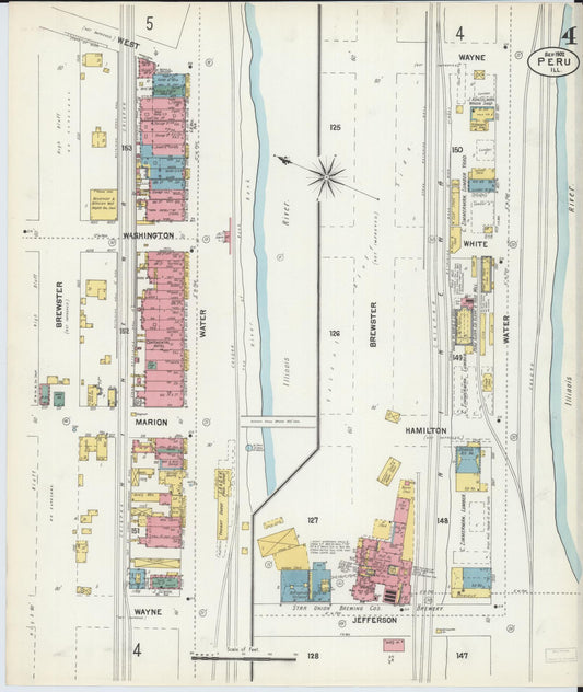 Sanborn Fire Insurance Map from Peru, La Salle County, Illinois (1902), Sheet #0004 - Historic Sanborn Fire Insurance Map Print, vintage old map wall art, antique decor, genealogy gift, Illinois Illinois map