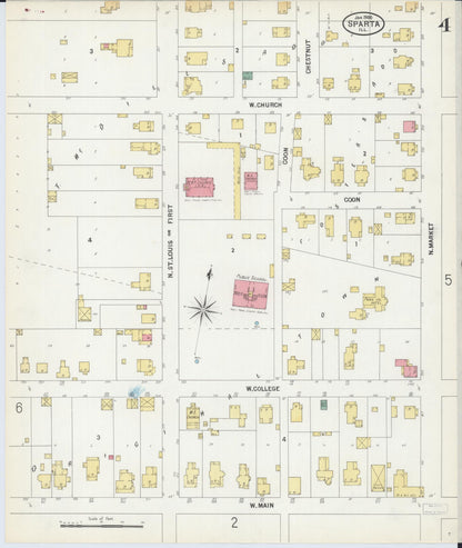 Sanborn Fire Insurance Map from Sparta, Randolph County, Illinois (1900), Sheet #0004 - Complete Map Set gallery image, historic Sanborn map, vintage wall art, Illinois Illinois
