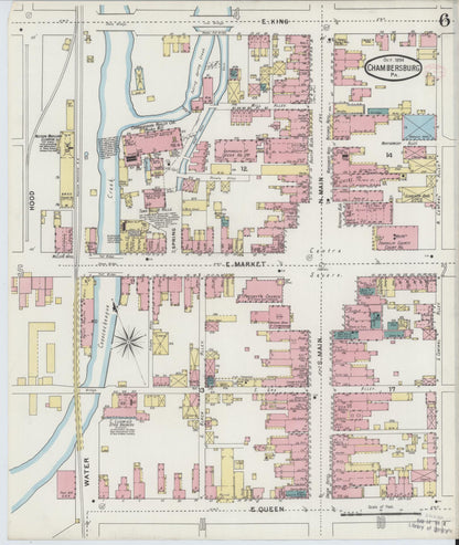 Sanborn Fire Insurance Map from Chambersburg, Franklin County, Pennsylvania (1894), Sheet #0006 - Complete Map Set gallery image, historic Sanborn map, vintage wall art, Pennsylvania Pennsylvania