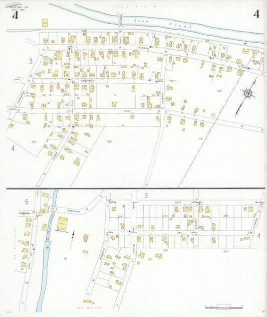 Sanborn Fire Insurance Map from Galeton, Potter County, Pennsylvania (1933), Sheet #0004 - Historic Sanborn Fire Insurance Map Print, vintage old map wall art, antique decor, genealogy gift, Pennsylvania Pennsylvania map
