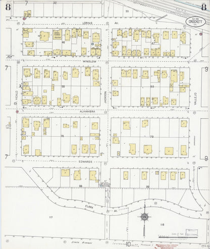 Sanborn Fire Insurance Map from Crockett, Contra Costa County, California (1924), Sheet #0008 - Historic Sanborn Fire Insurance Map Print, vintage old map wall art, antique decor, genealogy gift, California California map